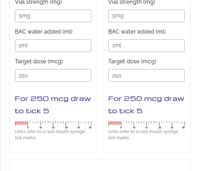 BPCTB500 Dosage Calculator